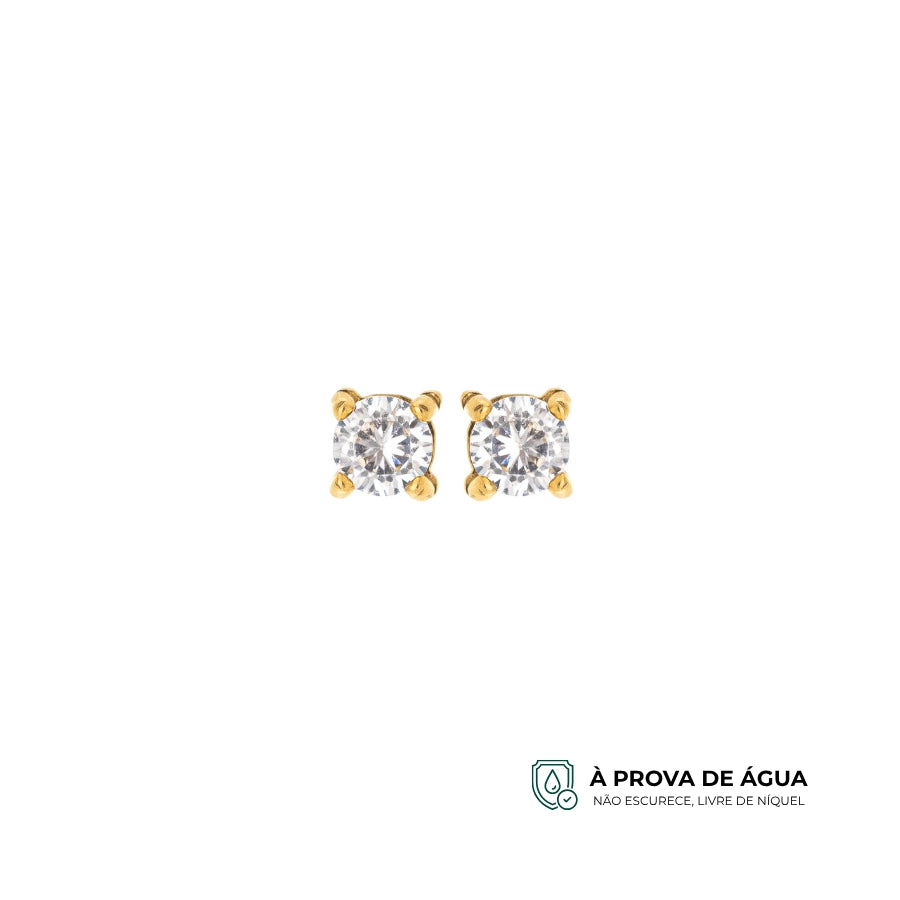 Brinco Alice Ponto de Luz - Banhado a Ouro 18k