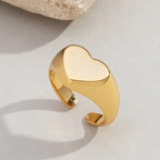 Anel regulável de dedinho coração love da Manju. Disponível no banho de prata e ouro. Semijoia.
