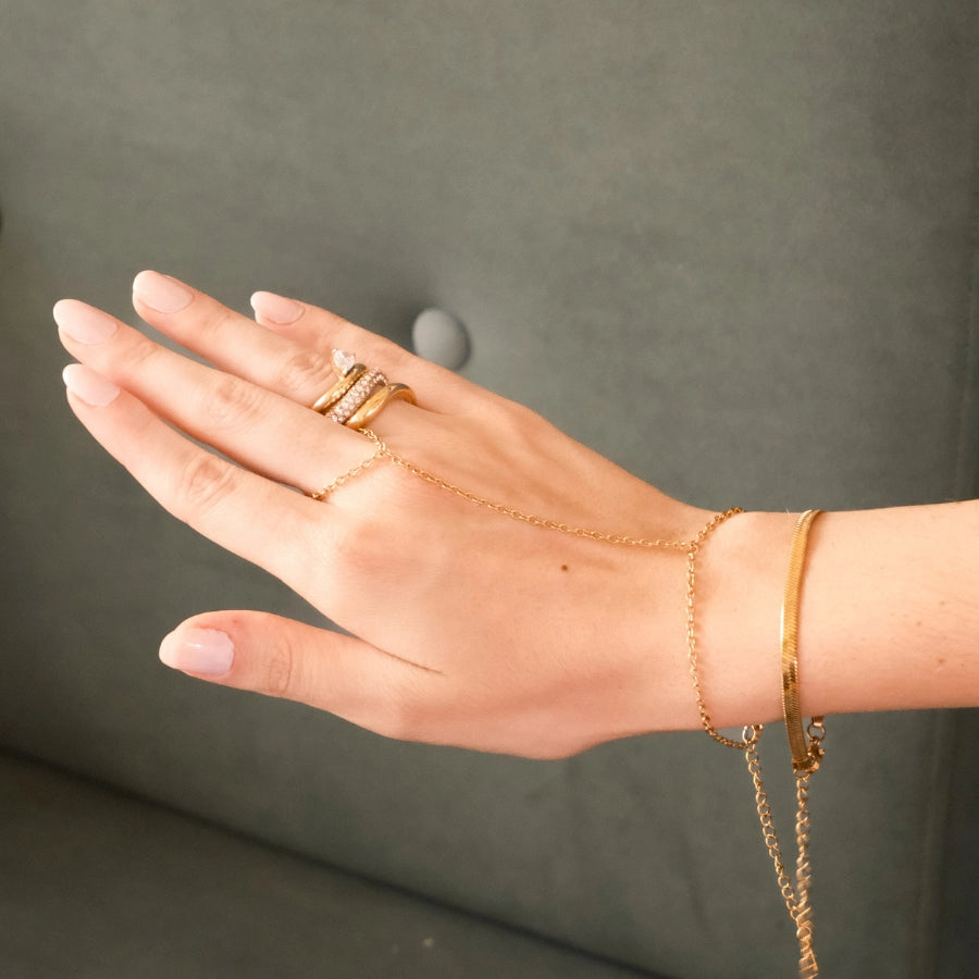 Hand Chain Essencial - Banhado a Ouro 18k