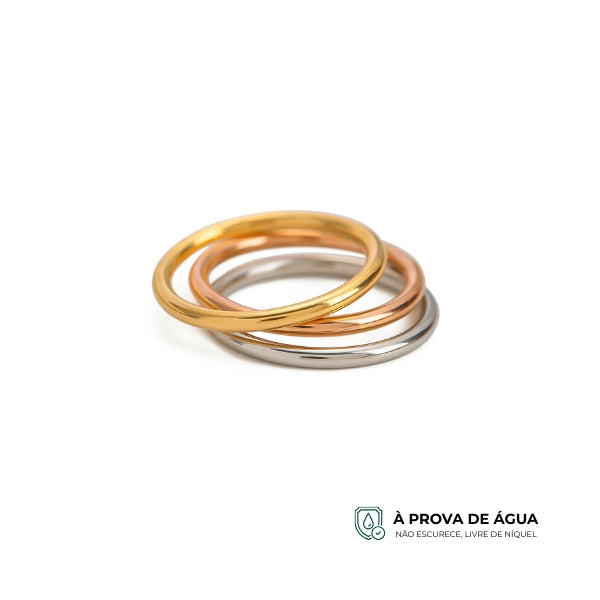 Trio de Anel Fio - Mix de Cores