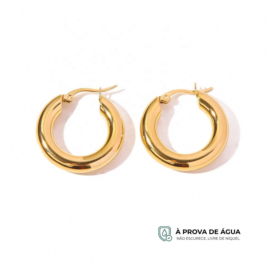 Argola Odessa - Banhado em Ouro 18k