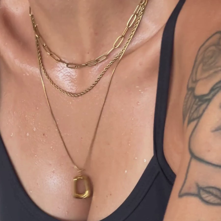Choker Duplo Cordão Baiano e Elos - Banhado em Ouro 18k