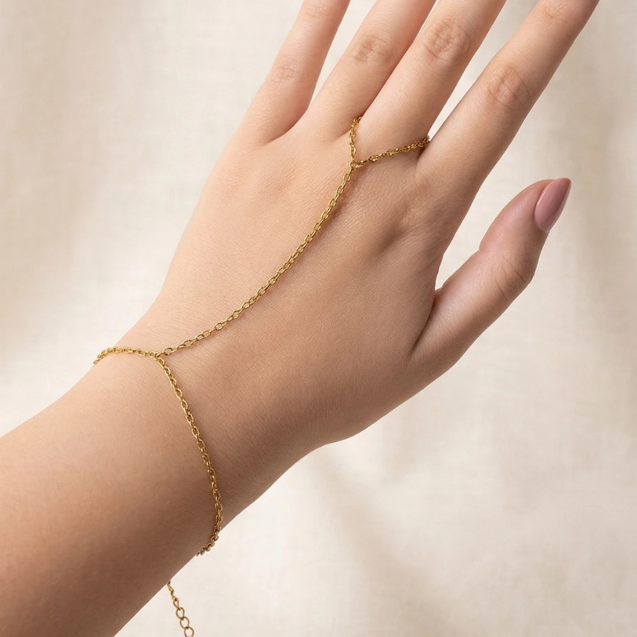 Hand Chain Essencial - Banhado a Ouro 18k