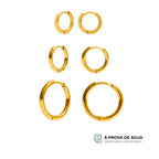 Trio de Argolinhas Essenciais - Banhado a Ouro 18k