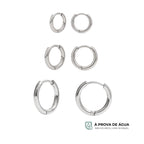 Trio de Argolinhas Essenciais - Prateado